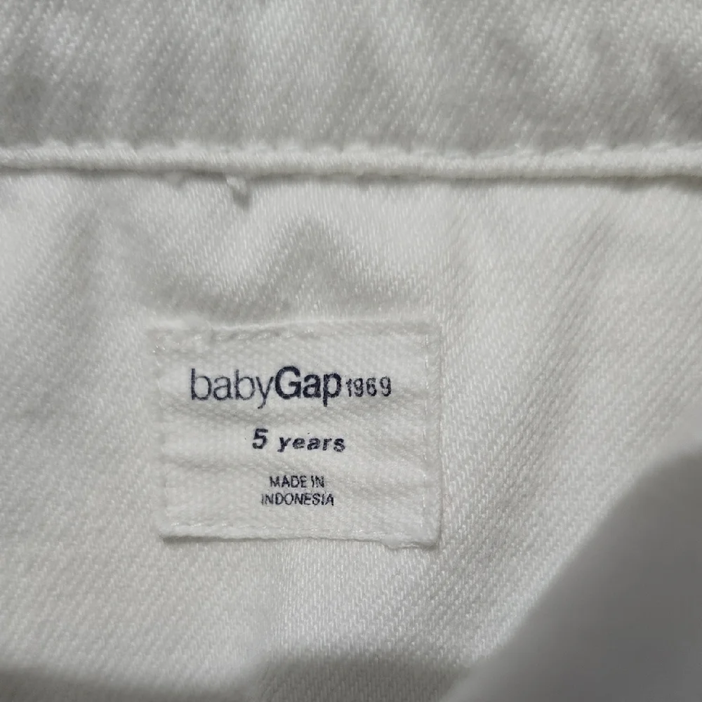 GAP White Jean‎ Jacket Cropped Denim Style Size 5 Years